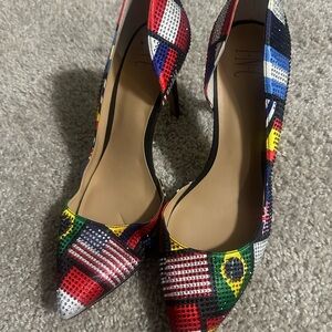 INC World Flags - World Cup Vibrant Multi-Color Women's Heels